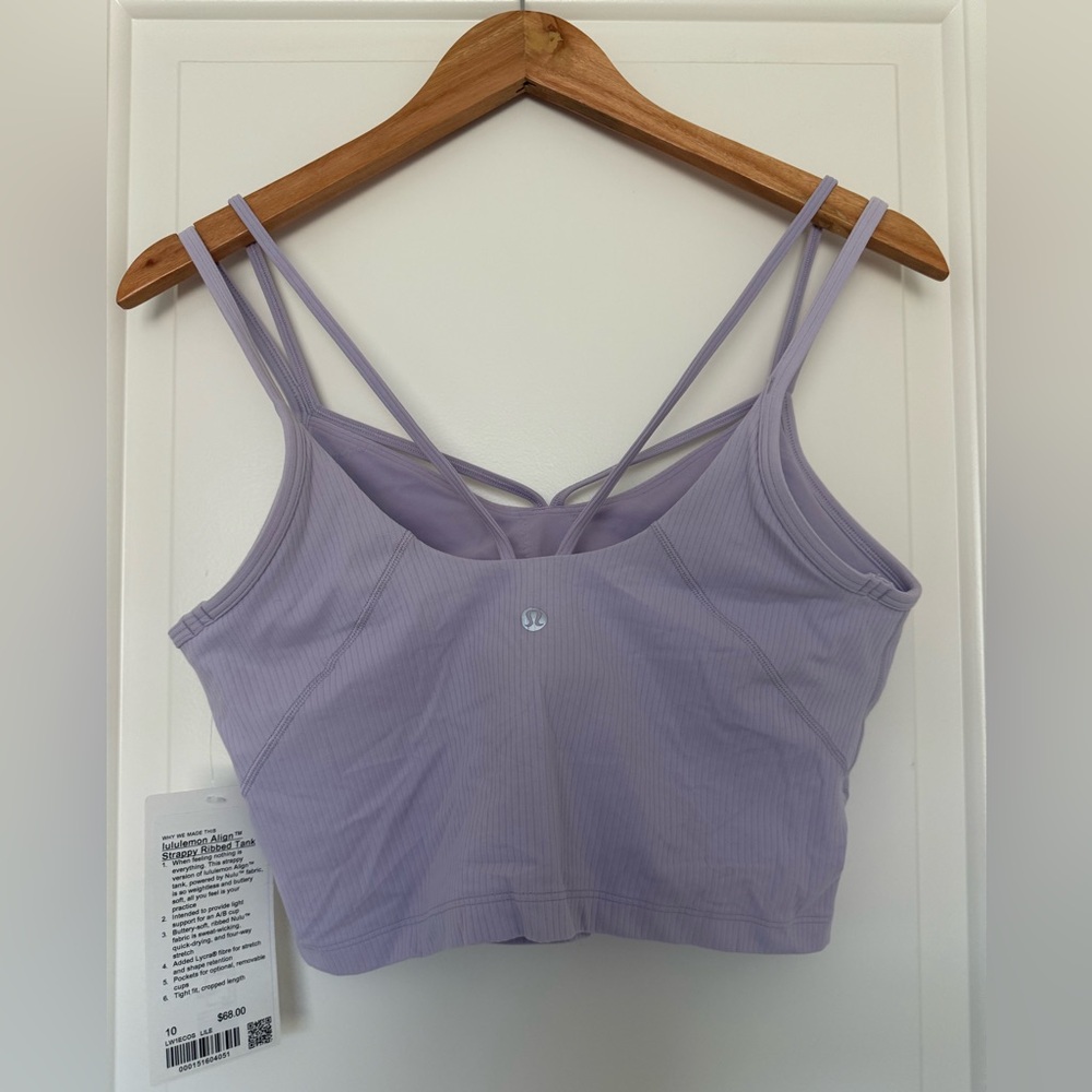 NWT Lululemon Align Strappy Ribbed Tank Top Lilac Ether Purple Crop Camisole 10 - Picture 4 of 8